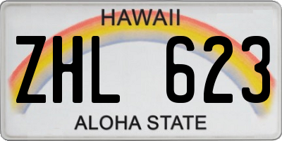 HI license plate ZHL623