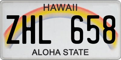 HI license plate ZHL658