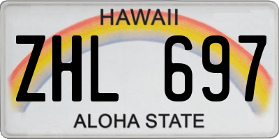HI license plate ZHL697
