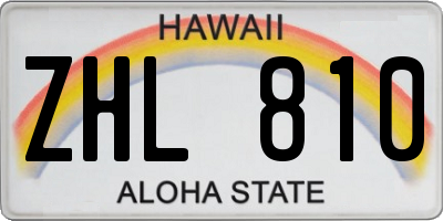 HI license plate ZHL810