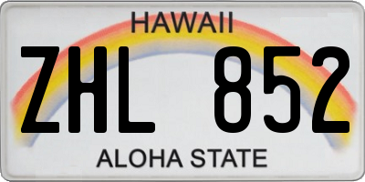 HI license plate ZHL852