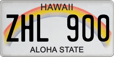 HI license plate ZHL900