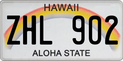HI license plate ZHL902