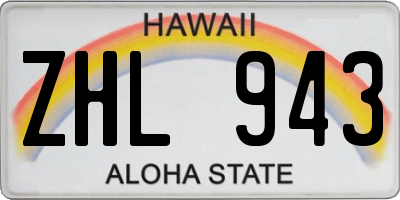 HI license plate ZHL943