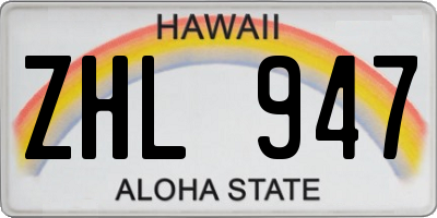 HI license plate ZHL947
