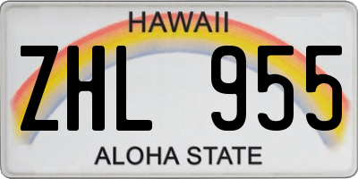 HI license plate ZHL955