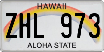 HI license plate ZHL973