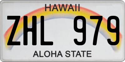 HI license plate ZHL979