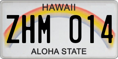 HI license plate ZHM014