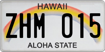 HI license plate ZHM015