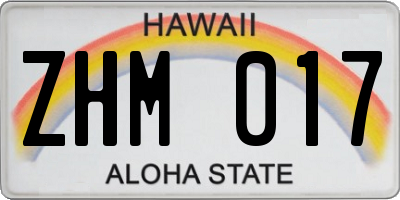 HI license plate ZHM017