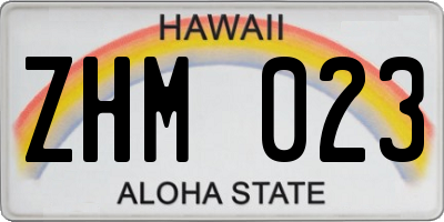 HI license plate ZHM023