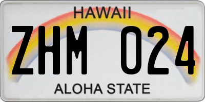 HI license plate ZHM024
