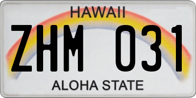 HI license plate ZHM031