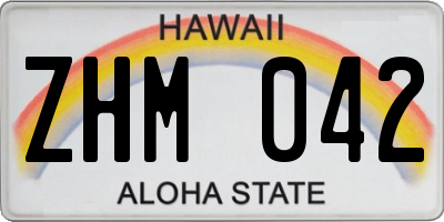 HI license plate ZHM042