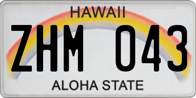 HI license plate ZHM043
