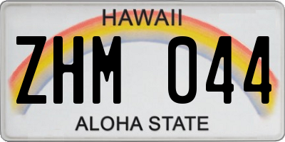 HI license plate ZHM044