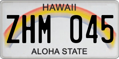 HI license plate ZHM045
