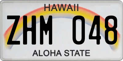 HI license plate ZHM048