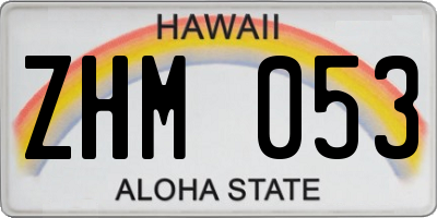HI license plate ZHM053