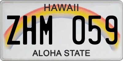HI license plate ZHM059