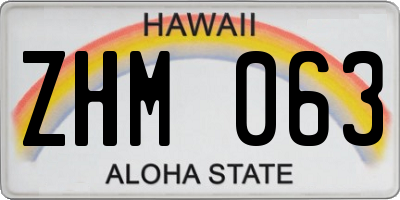 HI license plate ZHM063