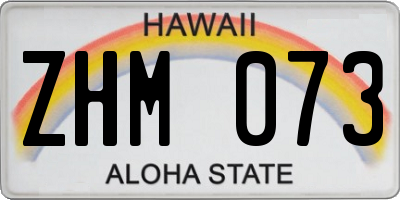 HI license plate ZHM073