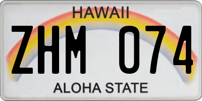 HI license plate ZHM074