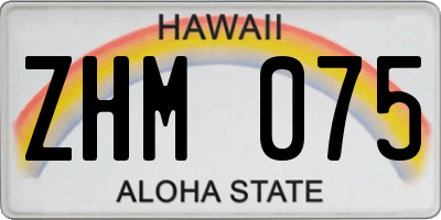 HI license plate ZHM075