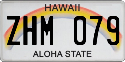 HI license plate ZHM079