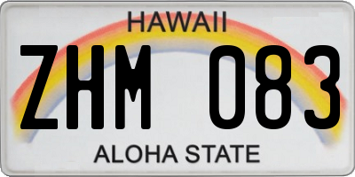 HI license plate ZHM083