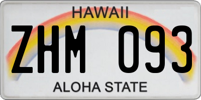 HI license plate ZHM093