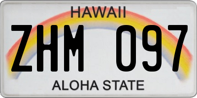 HI license plate ZHM097