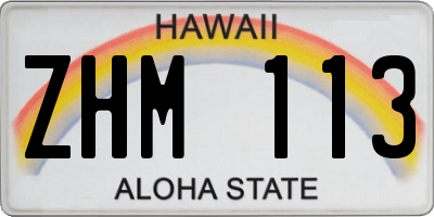 HI license plate ZHM113
