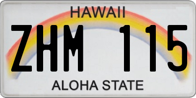 HI license plate ZHM115