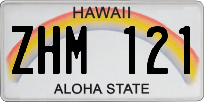 HI license plate ZHM121