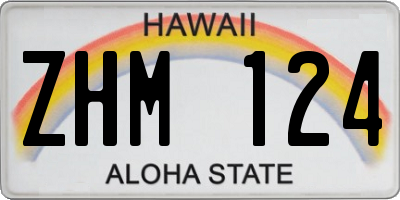 HI license plate ZHM124