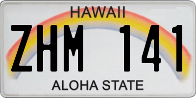 HI license plate ZHM141