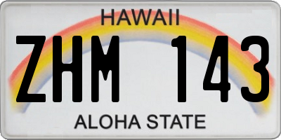 HI license plate ZHM143