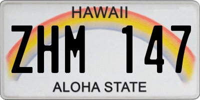 HI license plate ZHM147