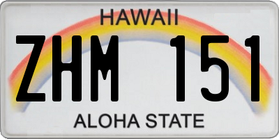 HI license plate ZHM151