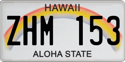 HI license plate ZHM153