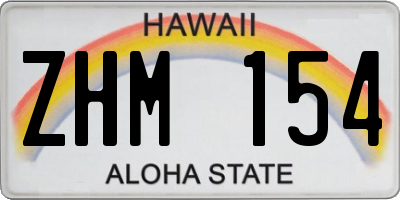 HI license plate ZHM154