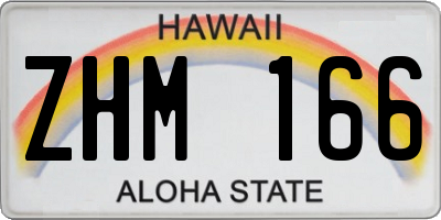 HI license plate ZHM166
