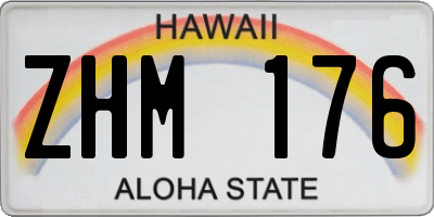 HI license plate ZHM176