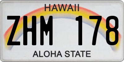 HI license plate ZHM178