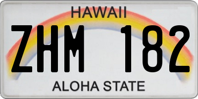 HI license plate ZHM182