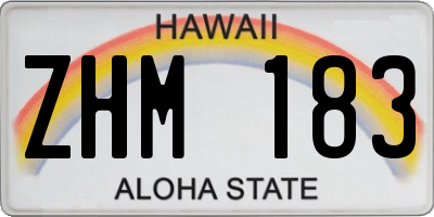HI license plate ZHM183