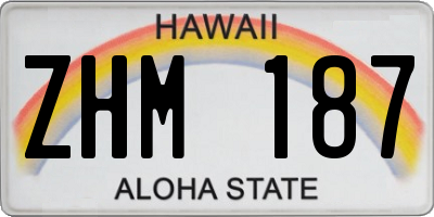 HI license plate ZHM187