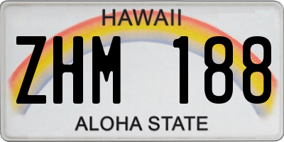 HI license plate ZHM188